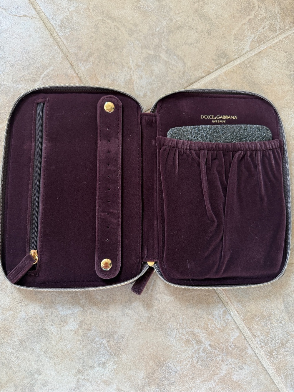 Dolce & Gabbana Plum Velvet Travel Jewelry Case